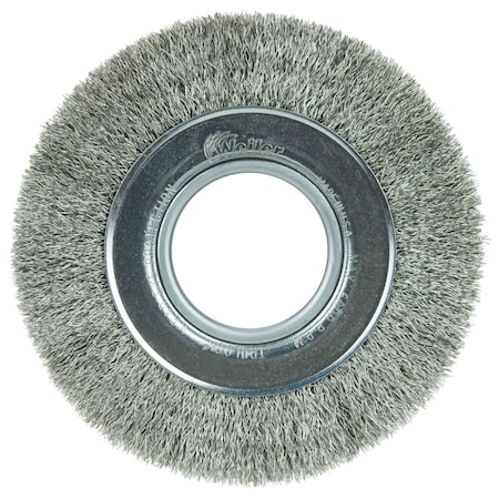 Weiler 6" Medium Face Crimped , .0104" Stainless Steel Fill, 2" Arbor Hole 6440